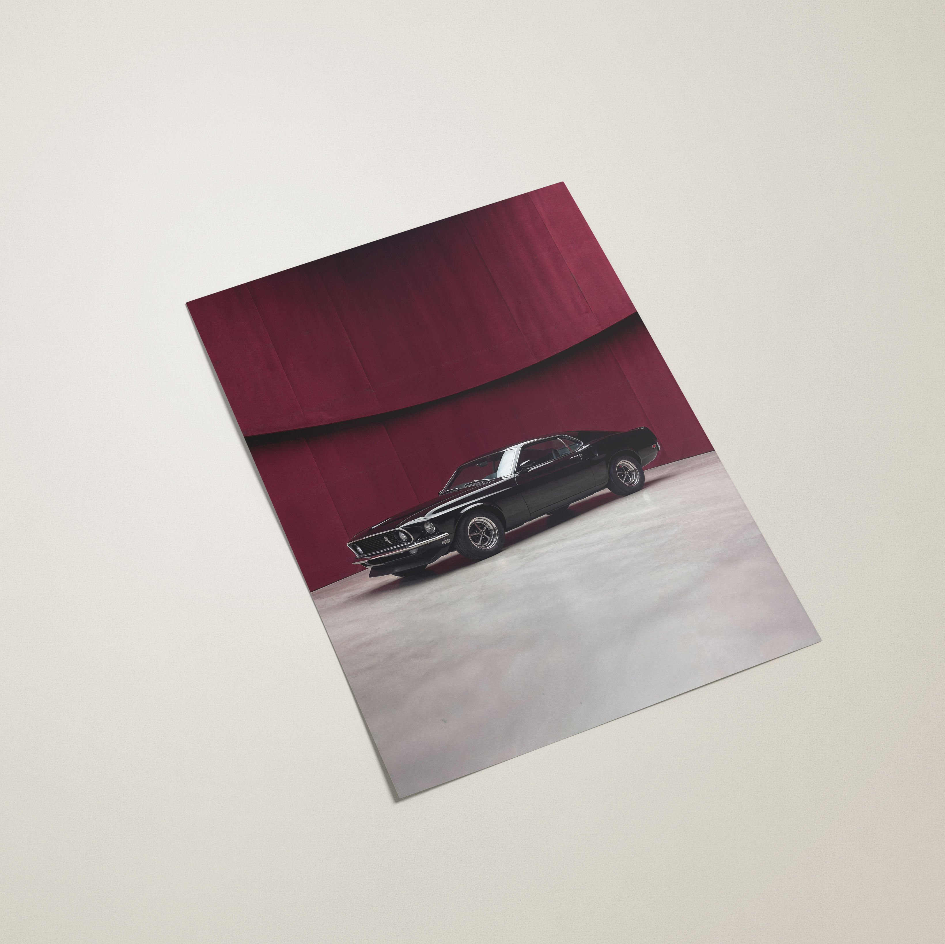 poster of 1969 ford mustang car 