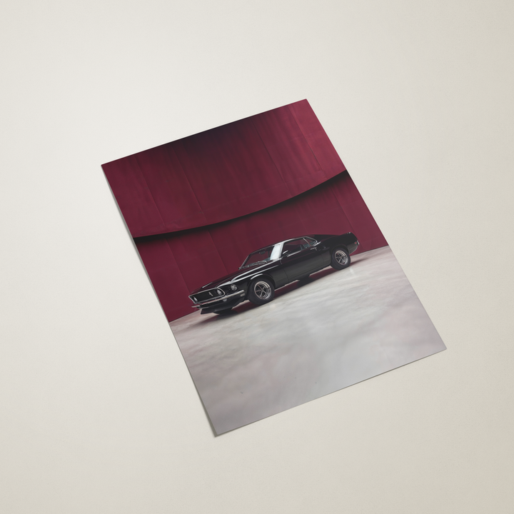 poster of 1969 ford mustang car 