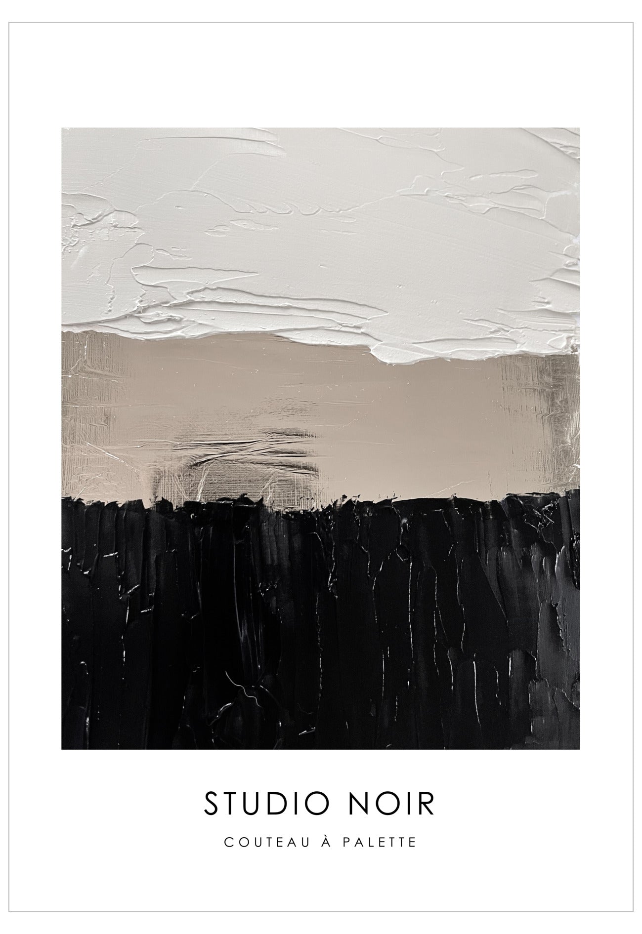 Abstract art print with black, white, and beige colors by Studio Noir.