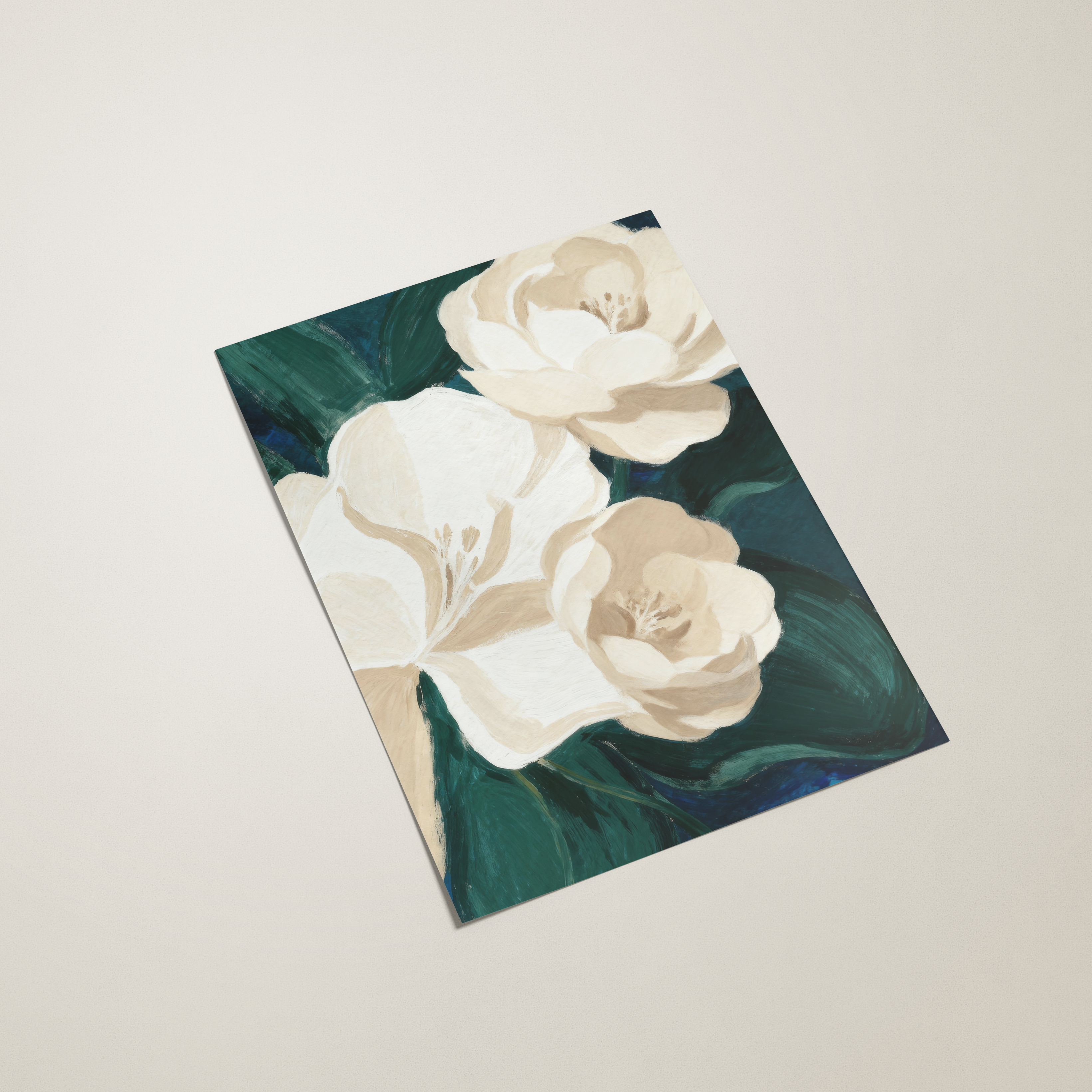white floral wall art
