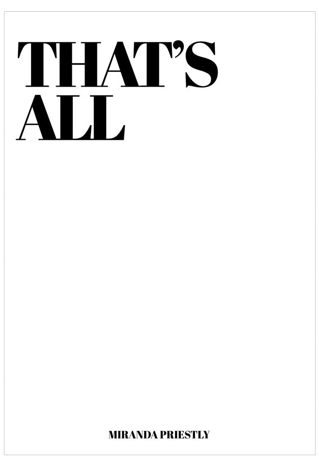 Book cover with 'THAT'S ALL' text and author name on a white background