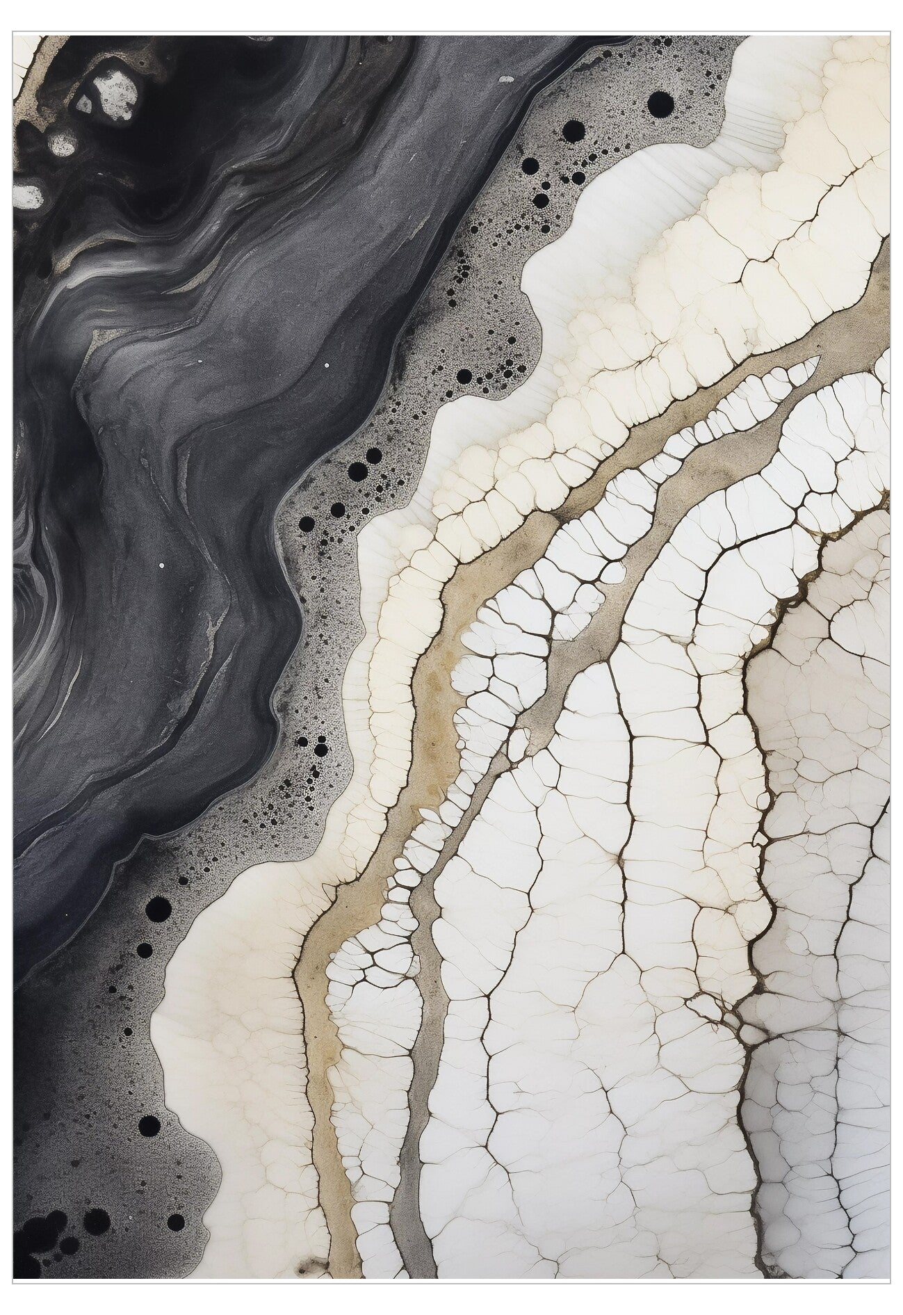 Abstract pattern with black, white, and beige colors