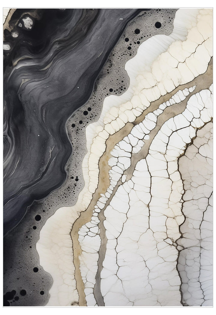 Abstract pattern with black, white, and beige colors