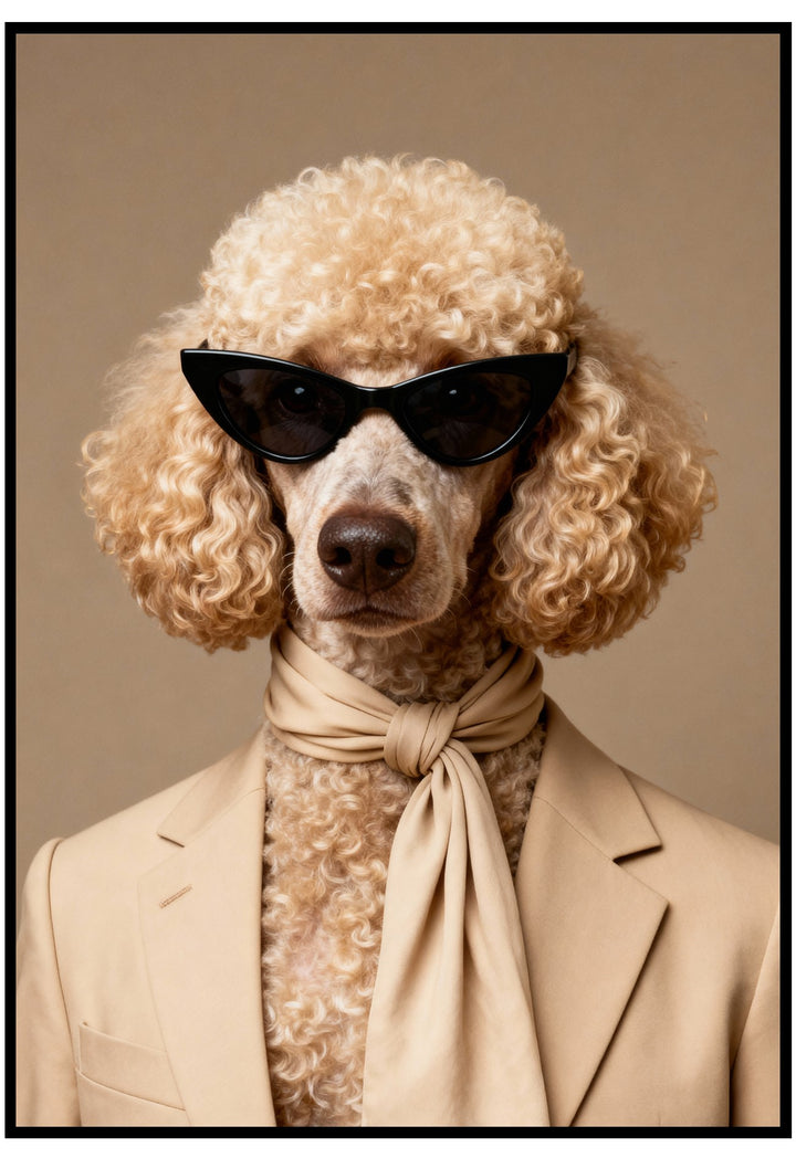 fashion poodle dog wall art