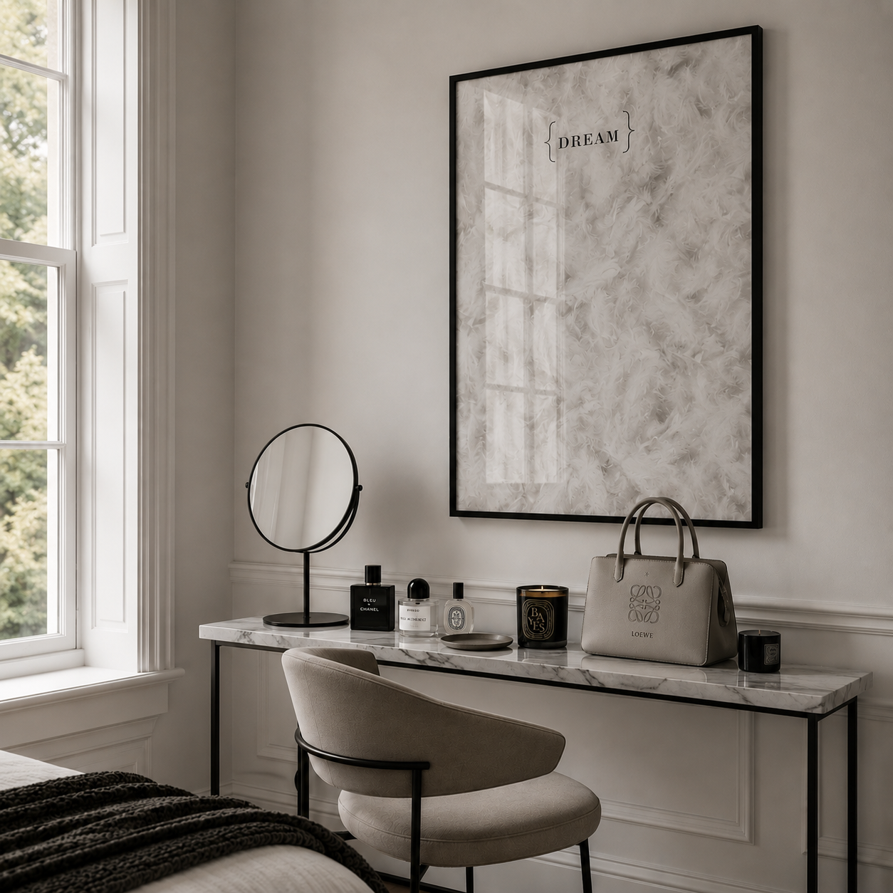 Dream poster in luxury bedroom