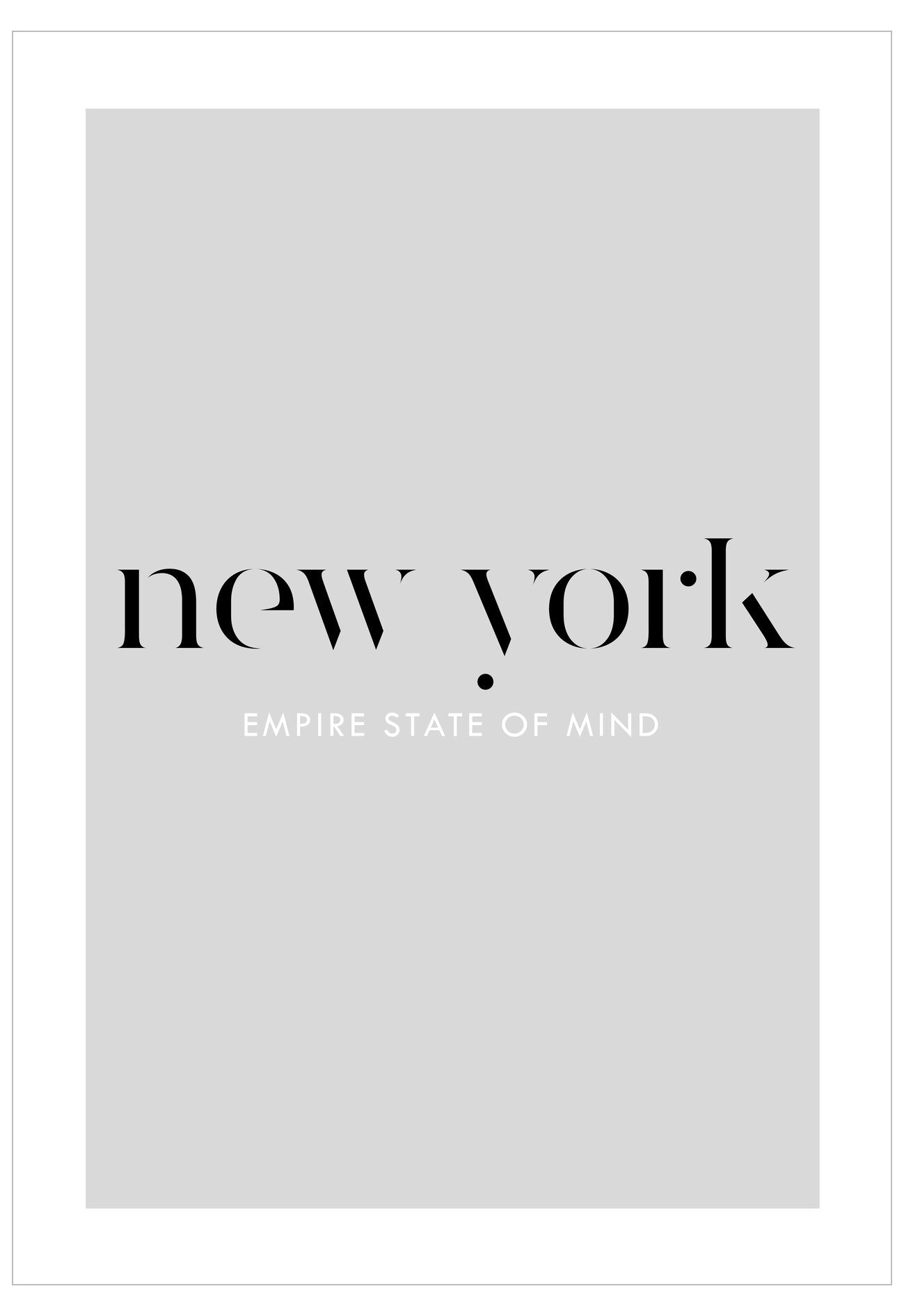 Text 'new york empire state of mind' on a light gray background