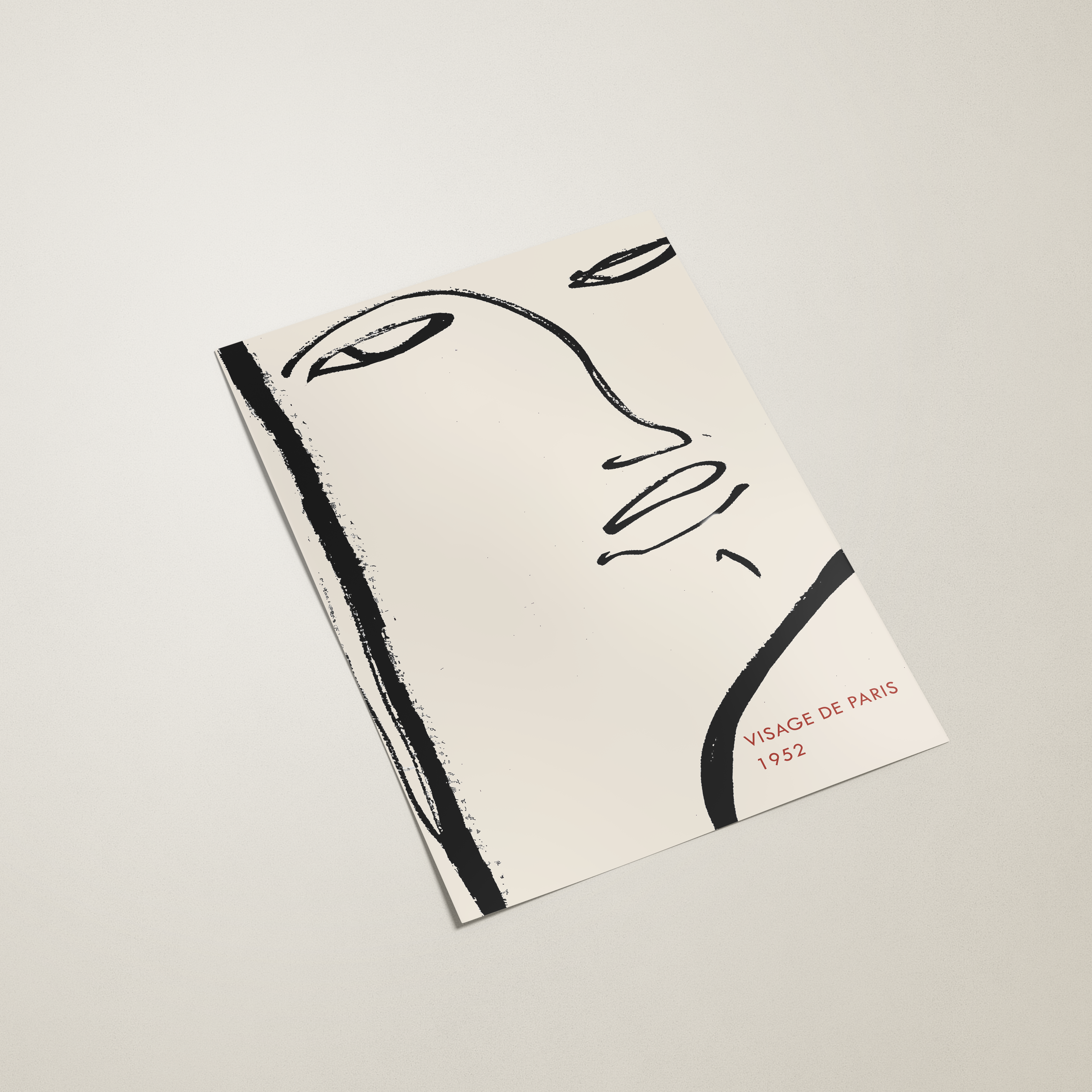 poster with minimalist face illustration on a plain background