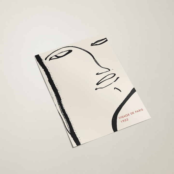 poster with minimalist face illustration on a plain background