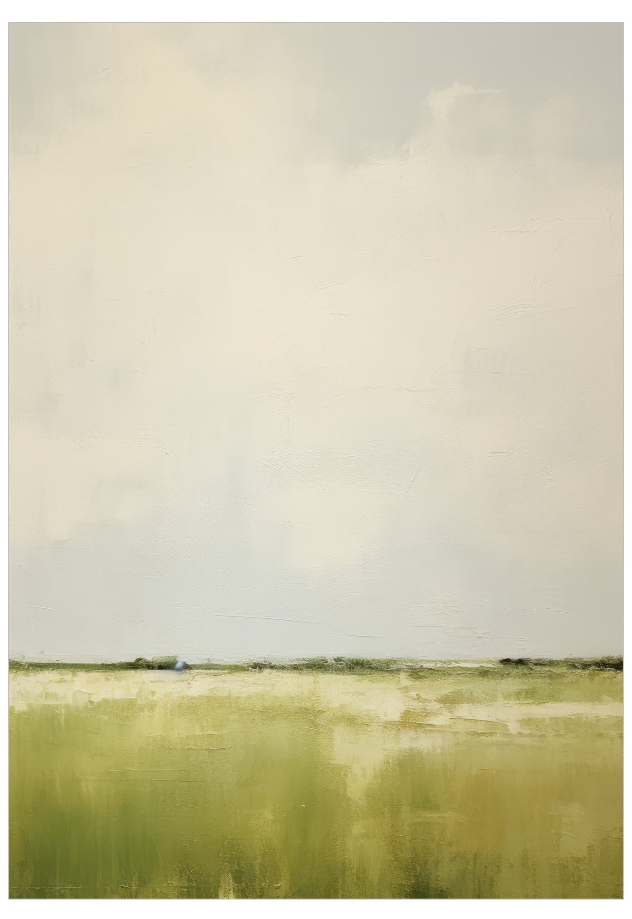 Green field with a clear sky poster