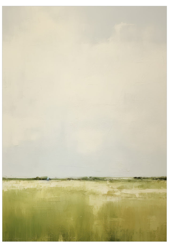 Green field with a clear sky poster