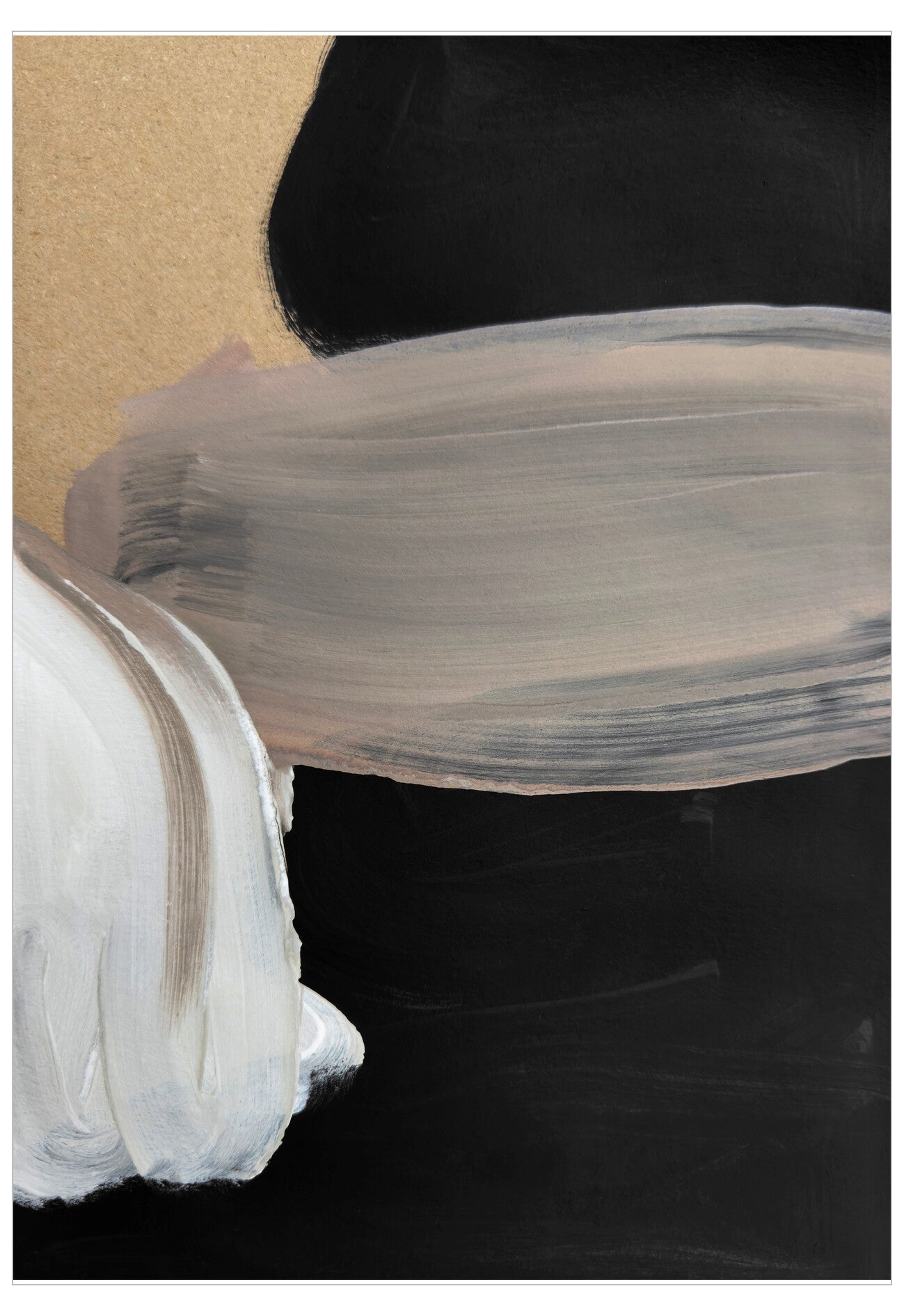 Abstract art with brush strokes on a black background