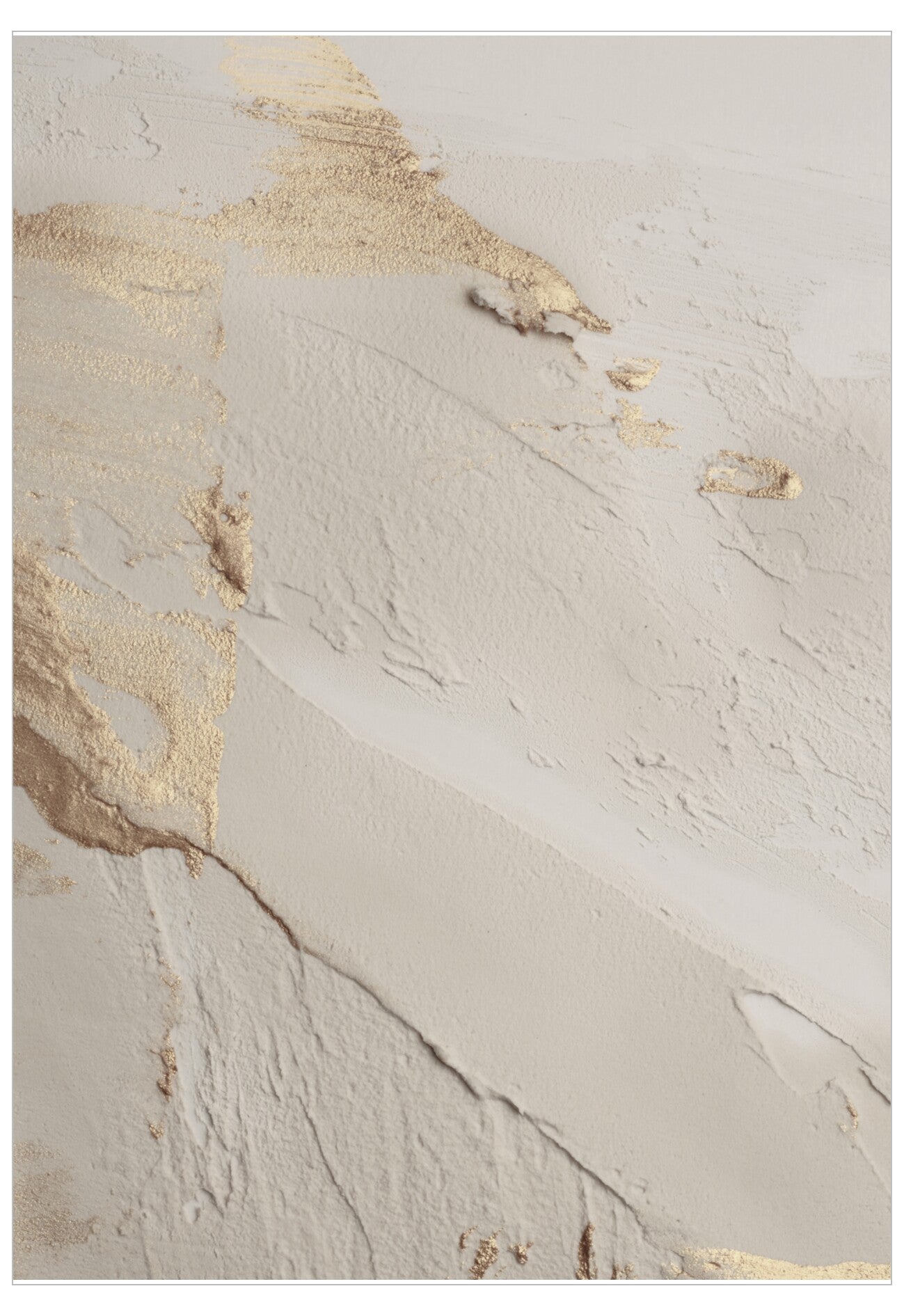 Marble-like texture with gold accents on a light gray background