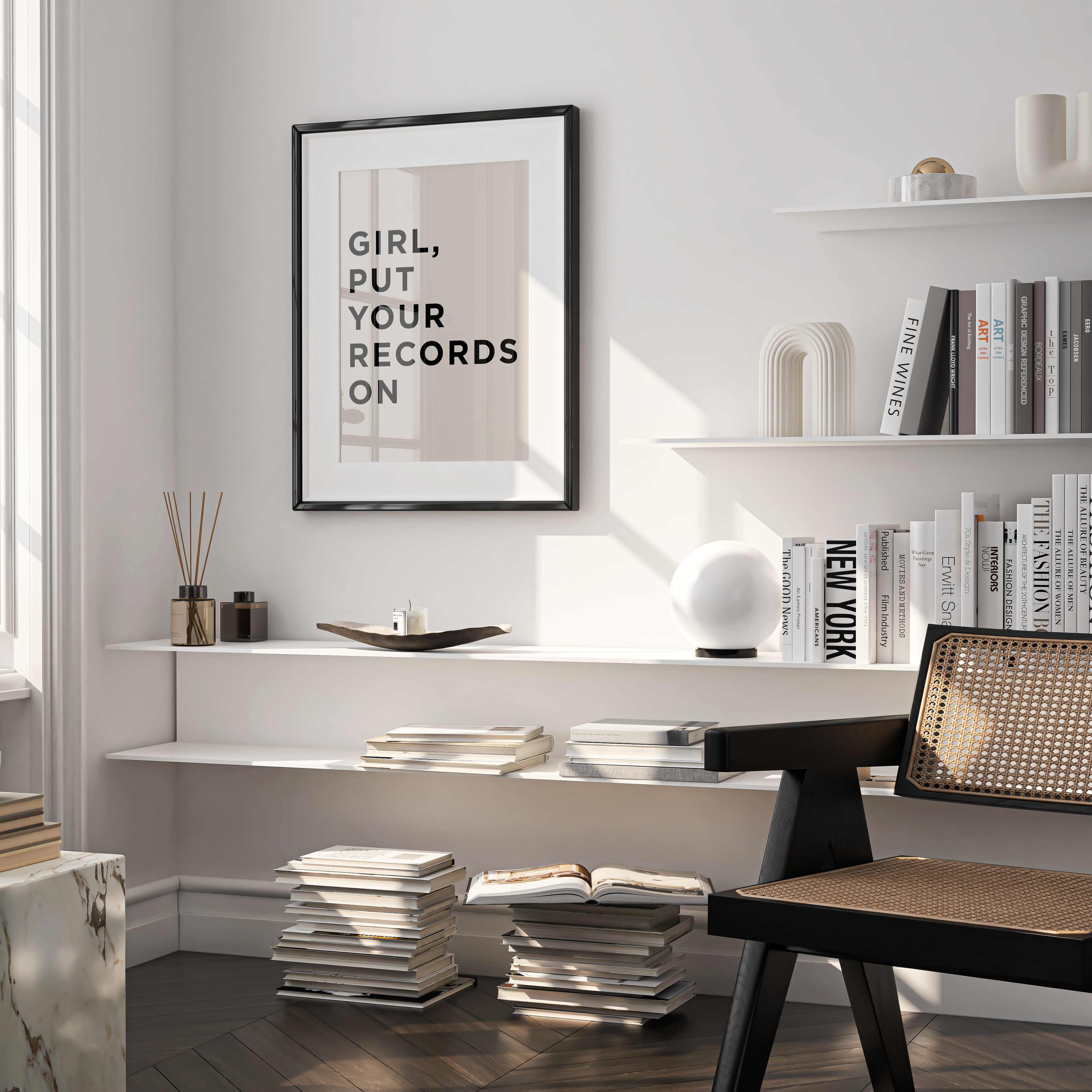 Girl Put Your Records On Poster