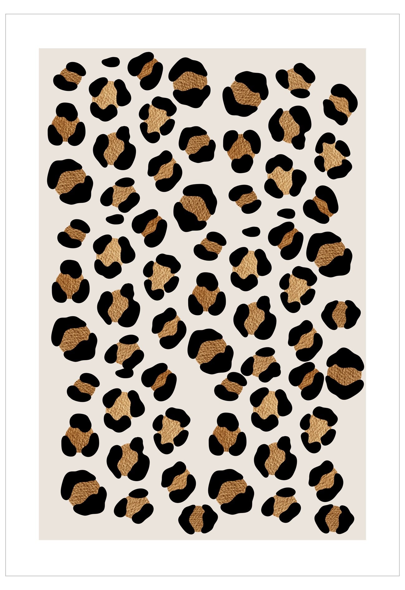 Leopard print pattern on a beige background