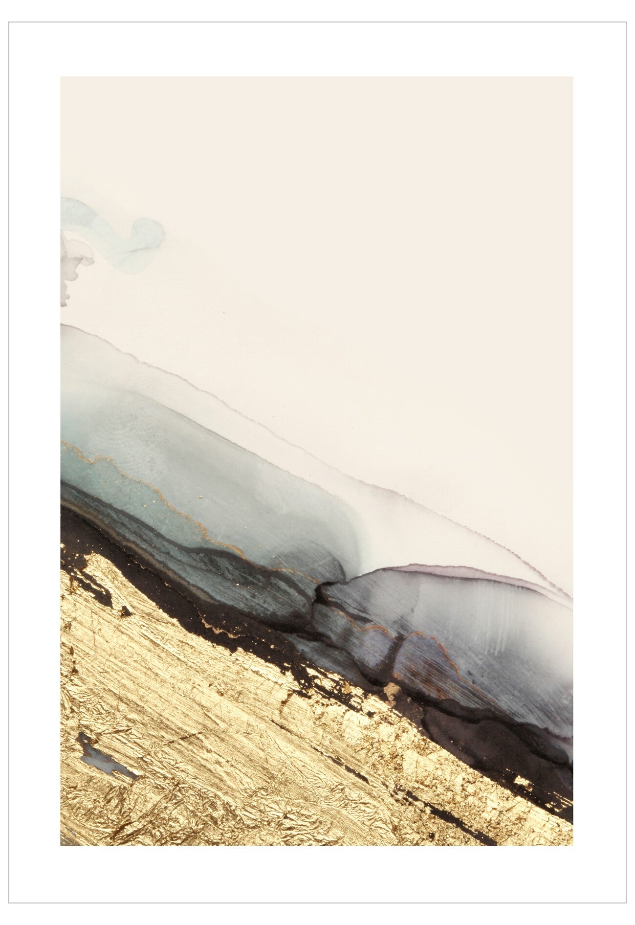 Abstract art piece with soft pastel colors on a white background