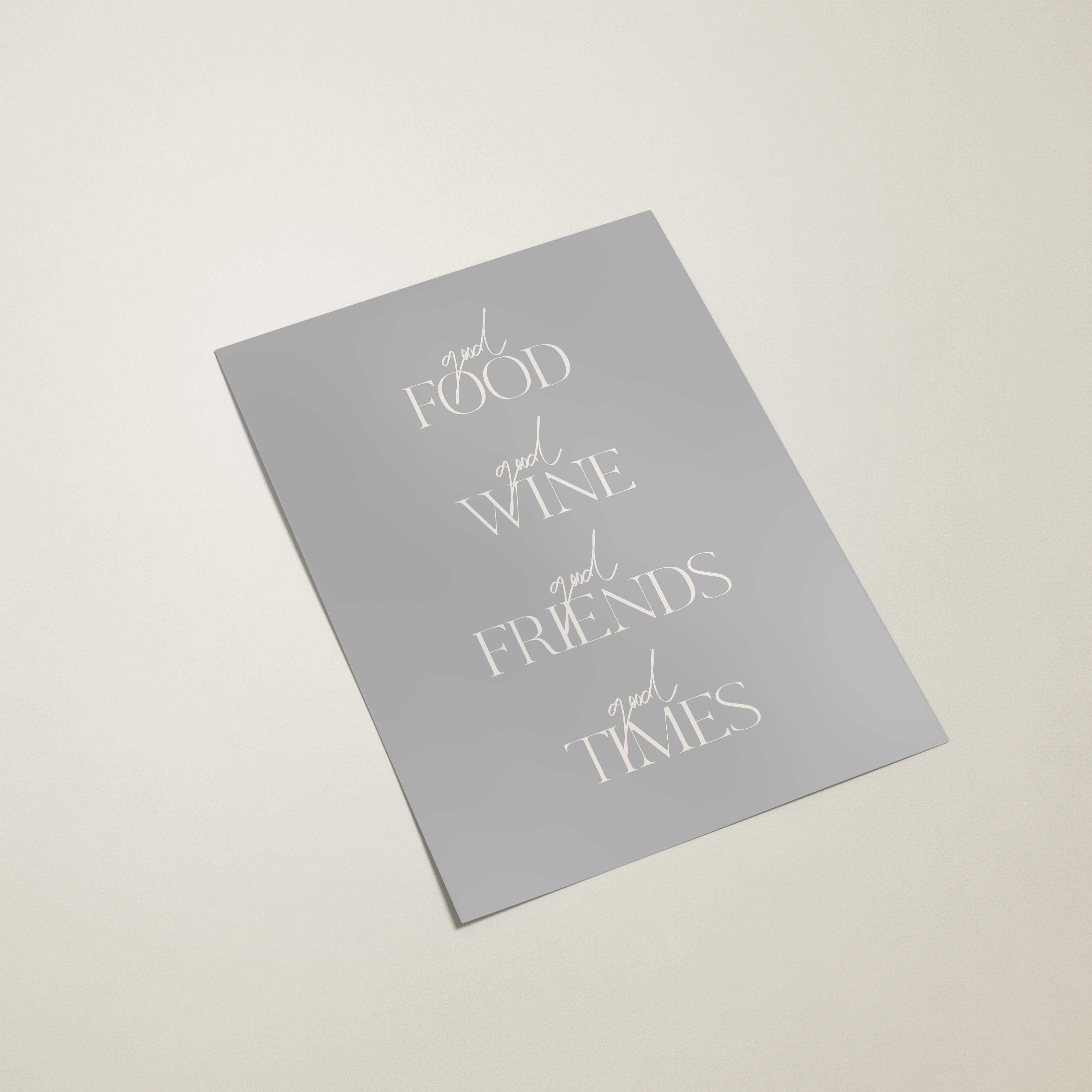 Gray book with white text on a light gray background