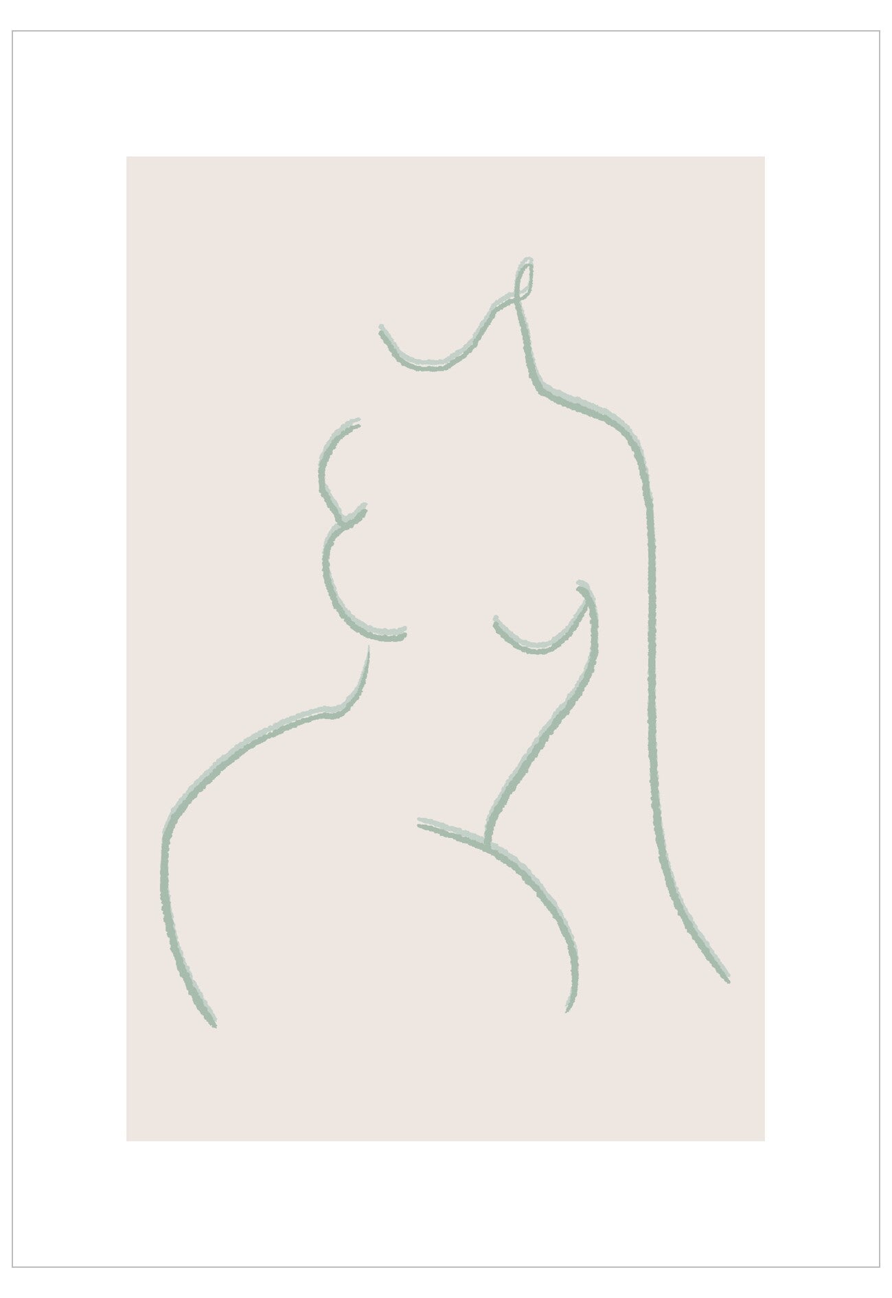 Abstract line art of a horse on a beige background