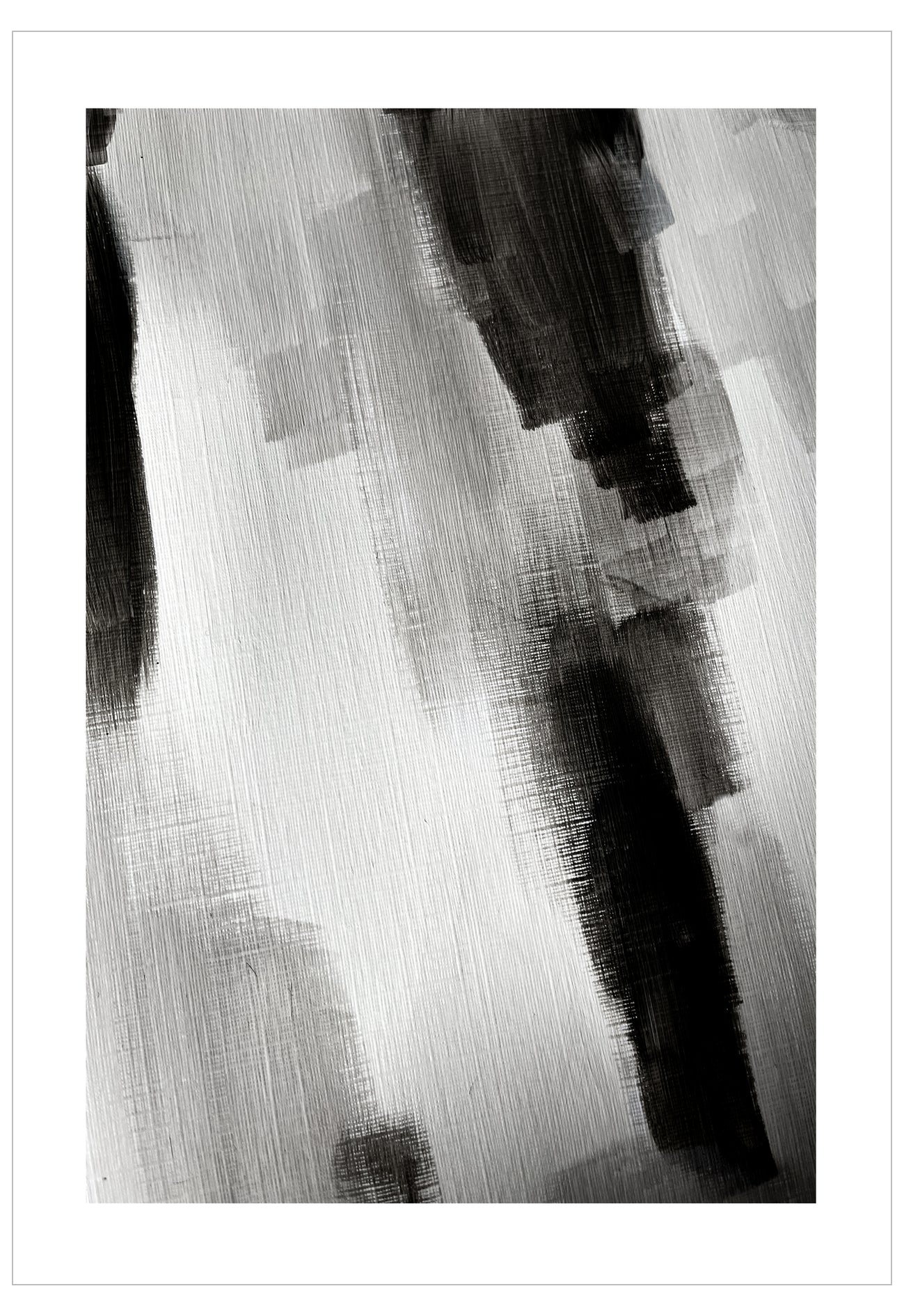 Abstract black and white art with brush strokes