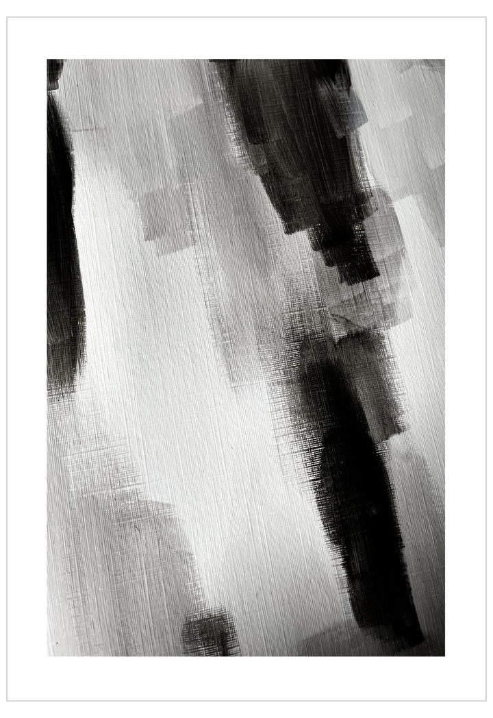 Abstract black and white art with brush strokes