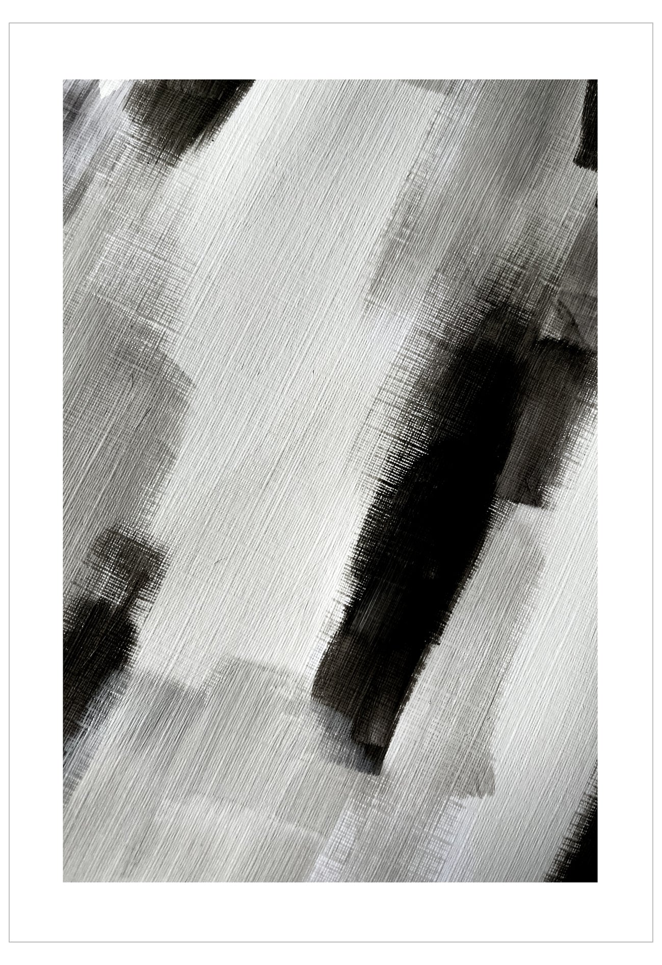Black and white abstract brushstroke art