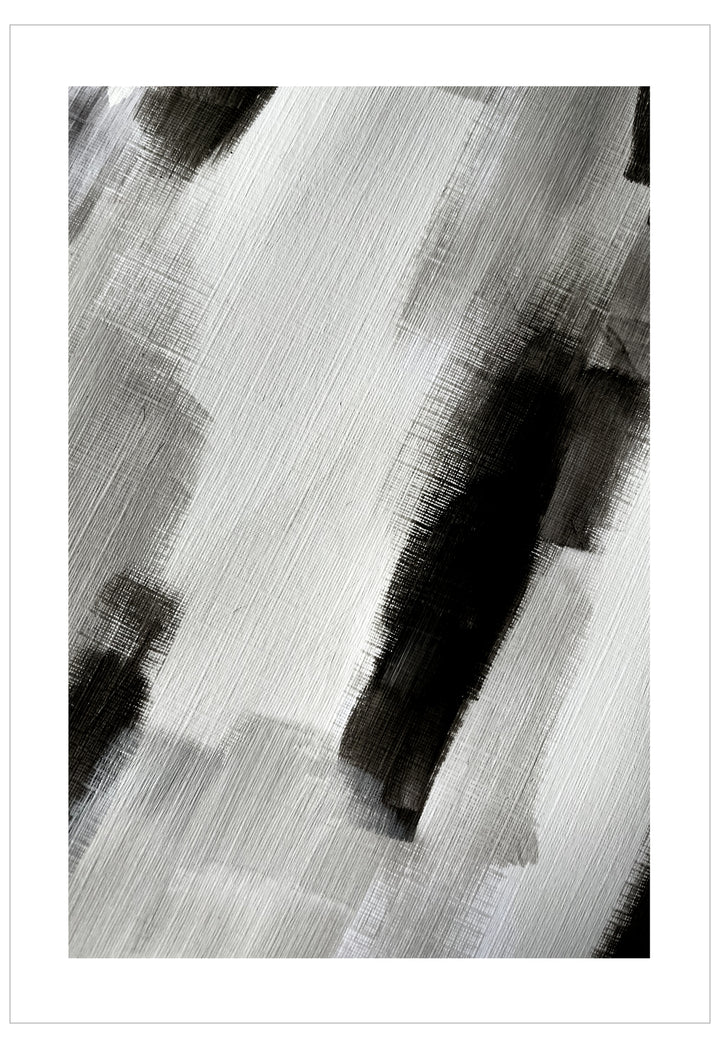 Black and white abstract brushstroke art