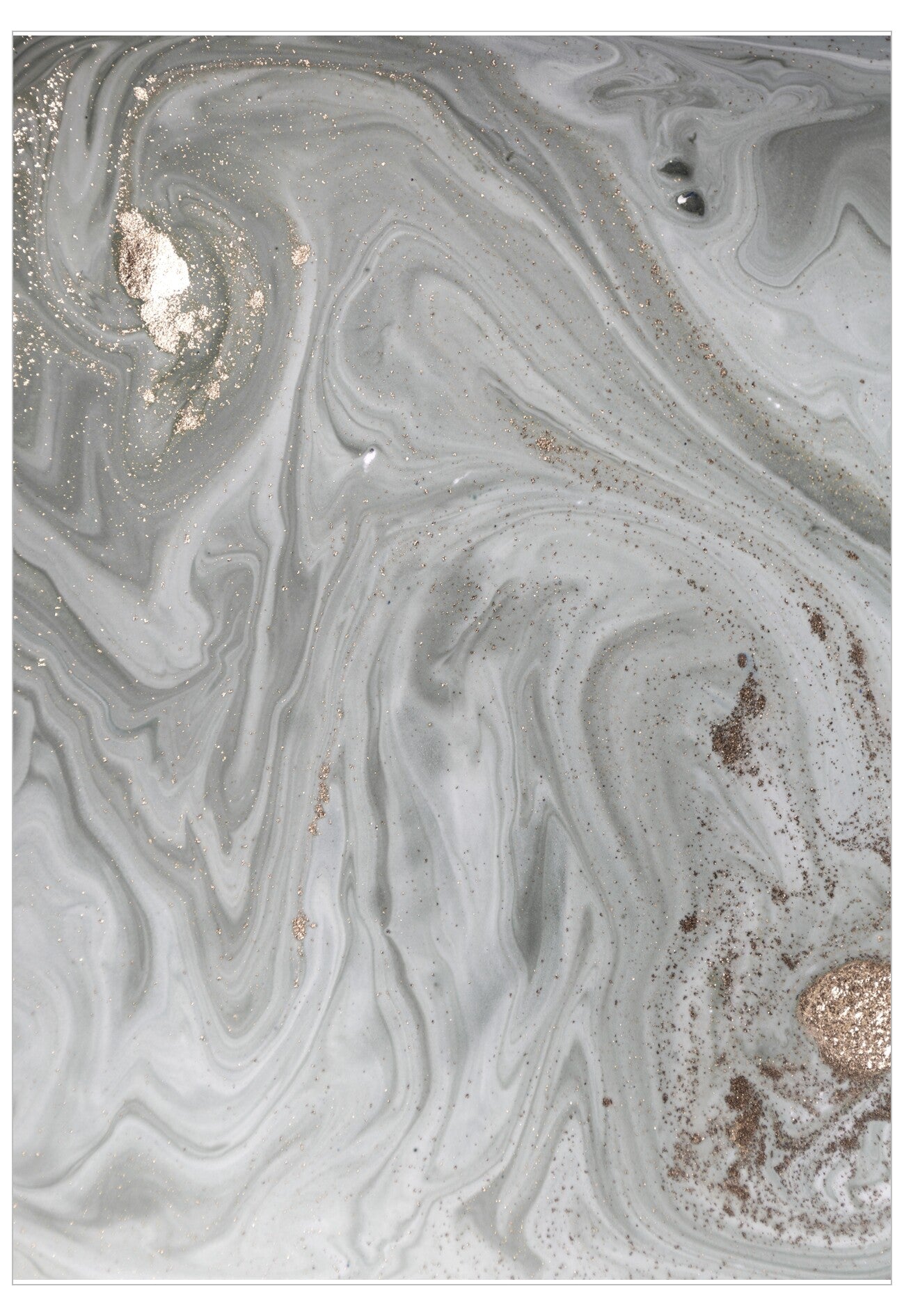 Marbled pattern with gray, white, and bronze colors