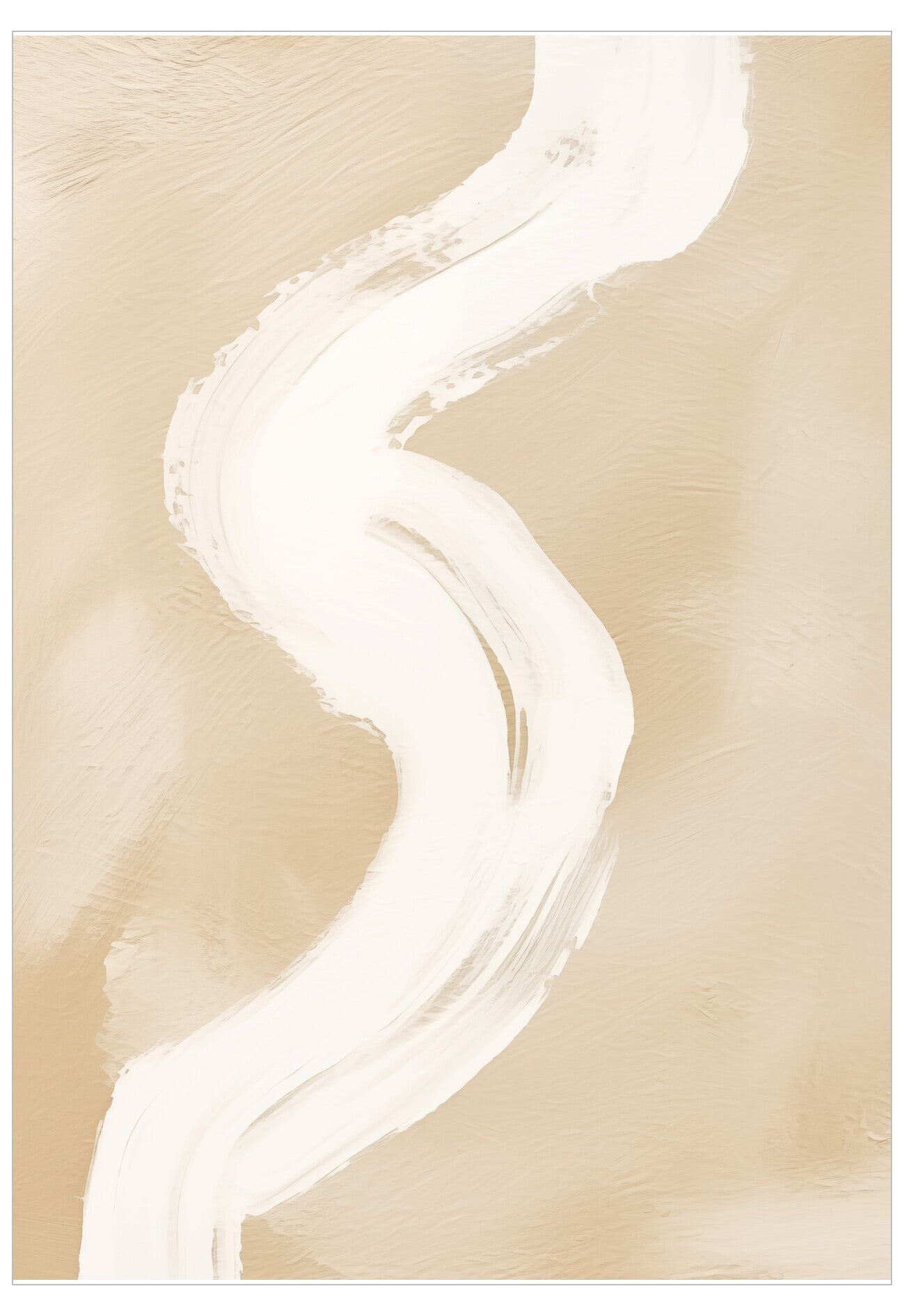 Abstract design with wavy white lines on a beige background