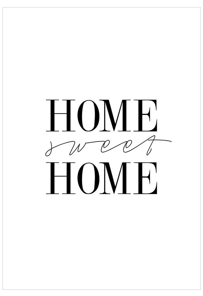 Text 'HOME sweet HOME' in black on a white background
