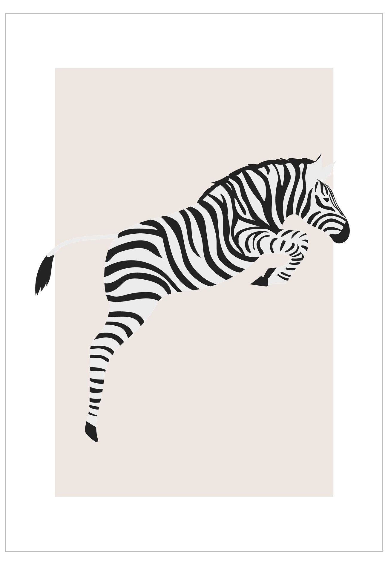 Zebra illustration on a beige background