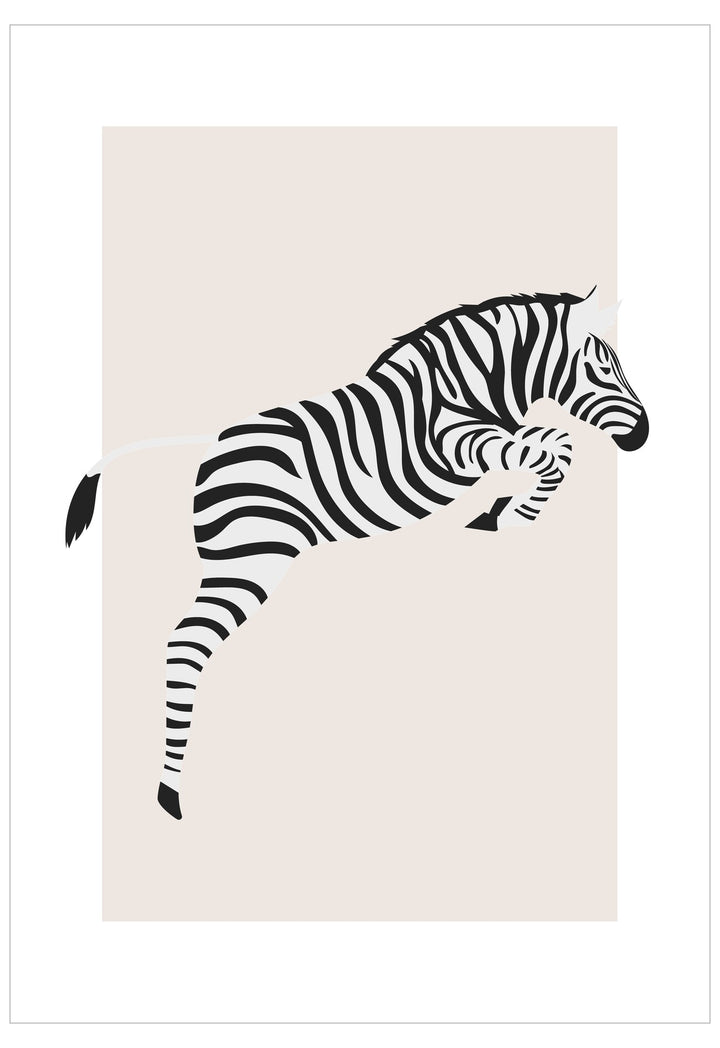 Zebra illustration on a beige background