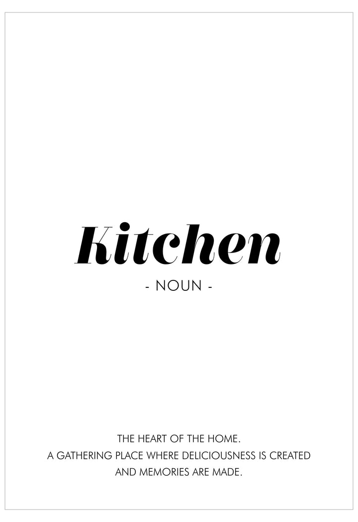 Black text definition of 'Kitchen' on a white background
