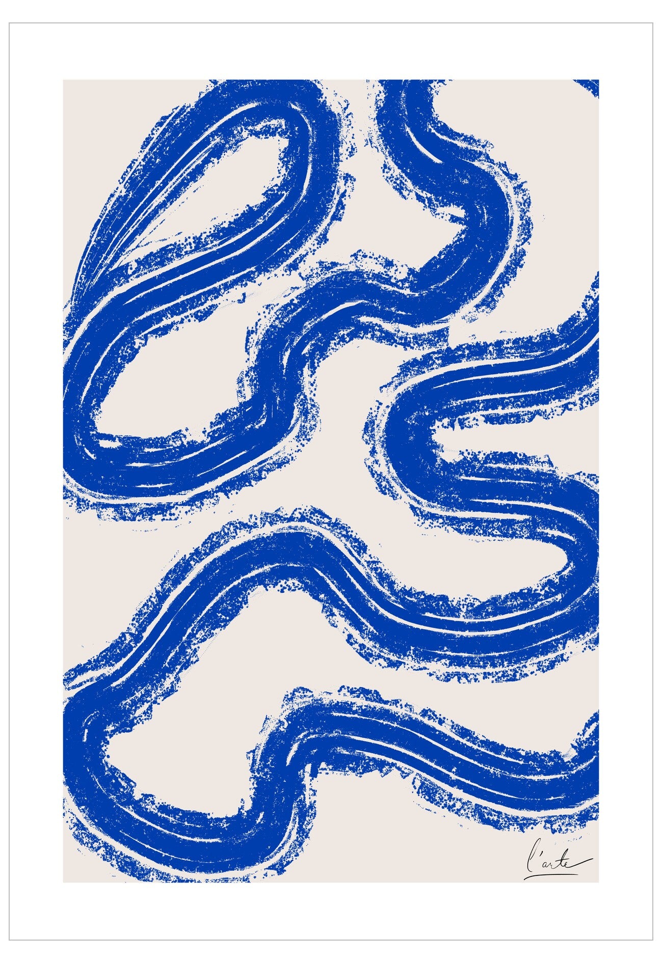 Abstract blue wave pattern on a white background