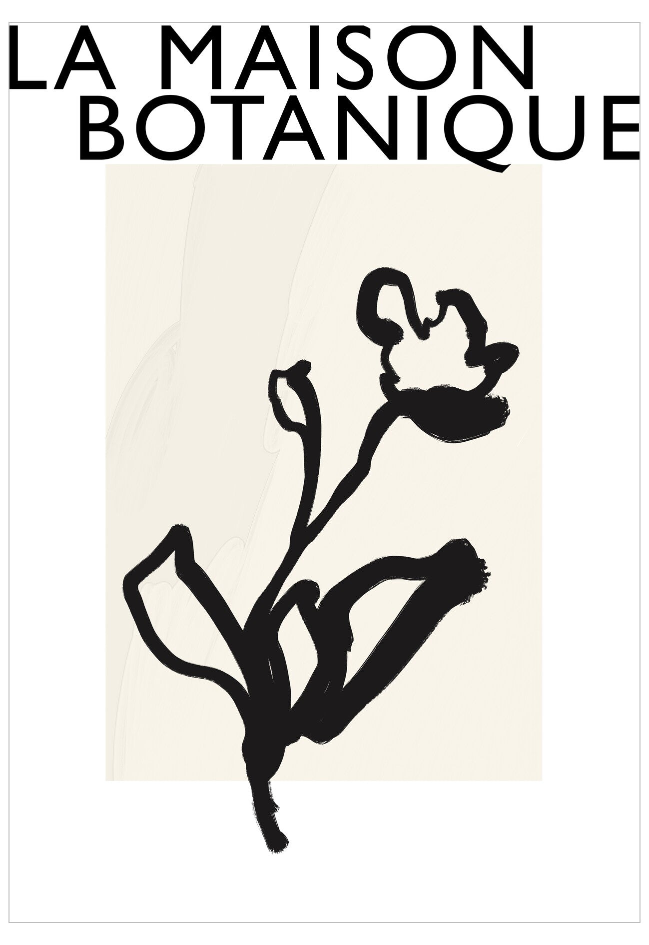 Black floral silhouette on a beige background with 'La Maison Botanique' text above.