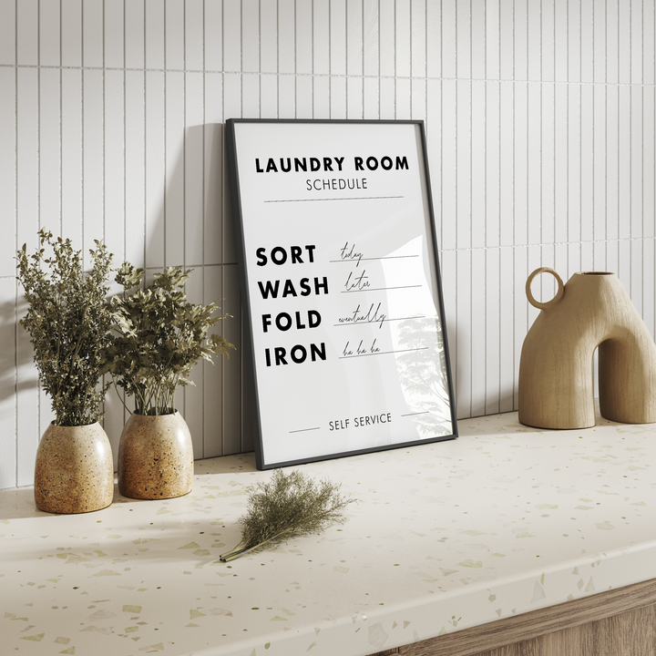 Laundry Room Schedule Poster