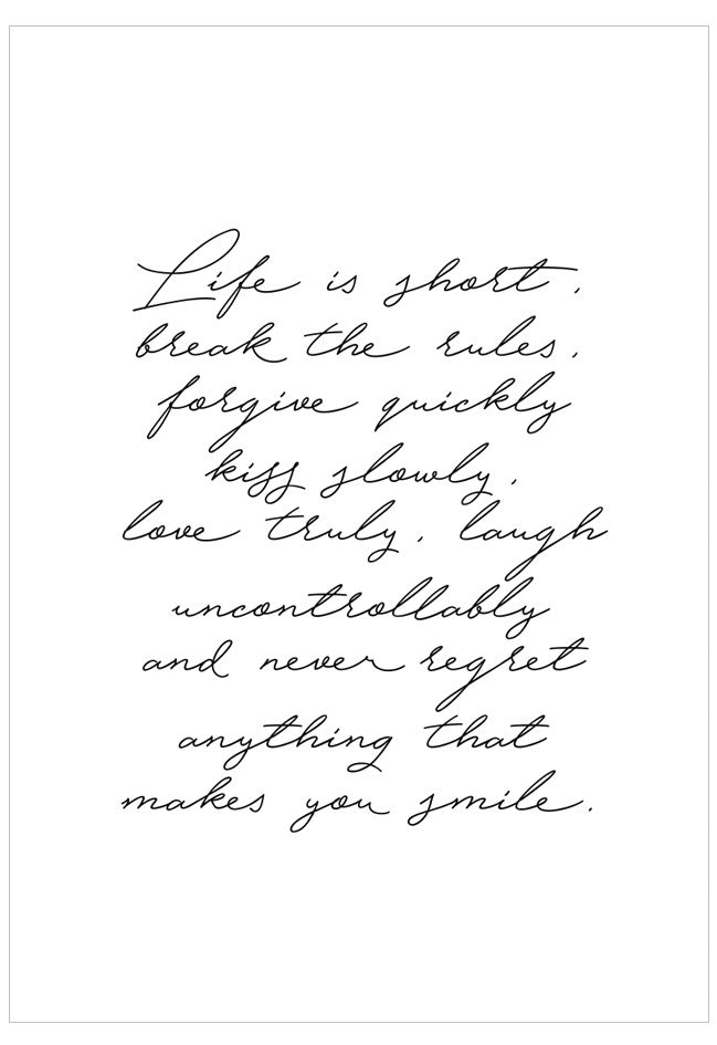 Motivational quote on a white background