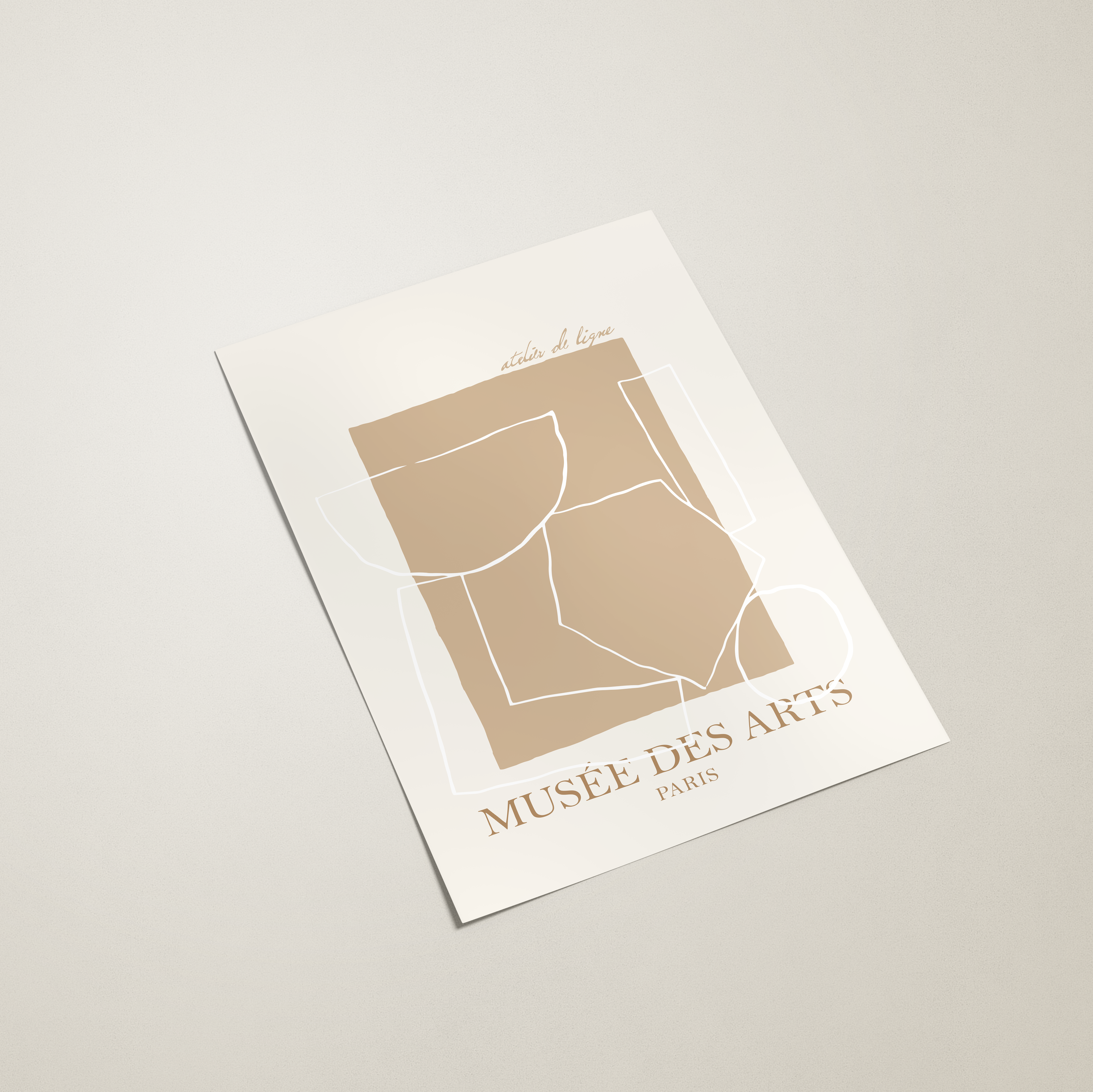 Poster of Musèe des Arts with geometric design on a light gray background
