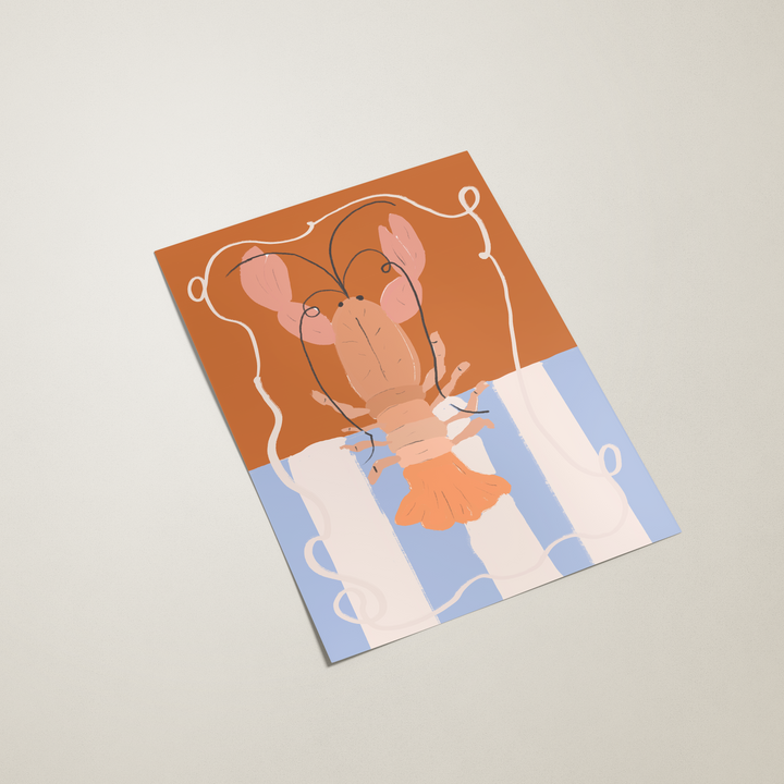 Notebook with a cover featuring an abstract design of a hand holding a heart on a beige background
