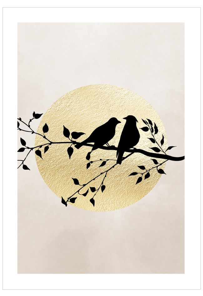 Love Birds Silhouette Poster