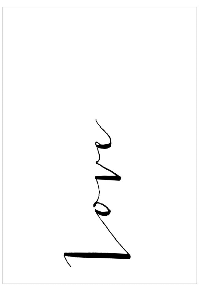 Black abstract line art on a white background