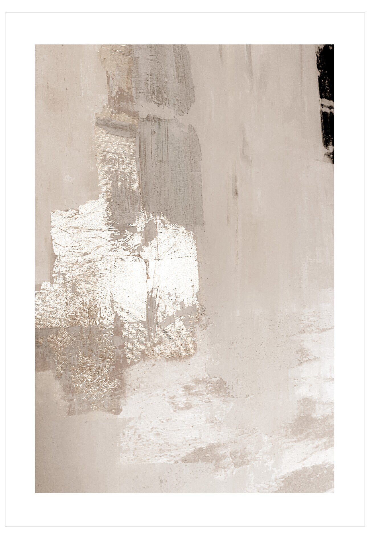 Abstract art piece with light and shadow effects on a white background