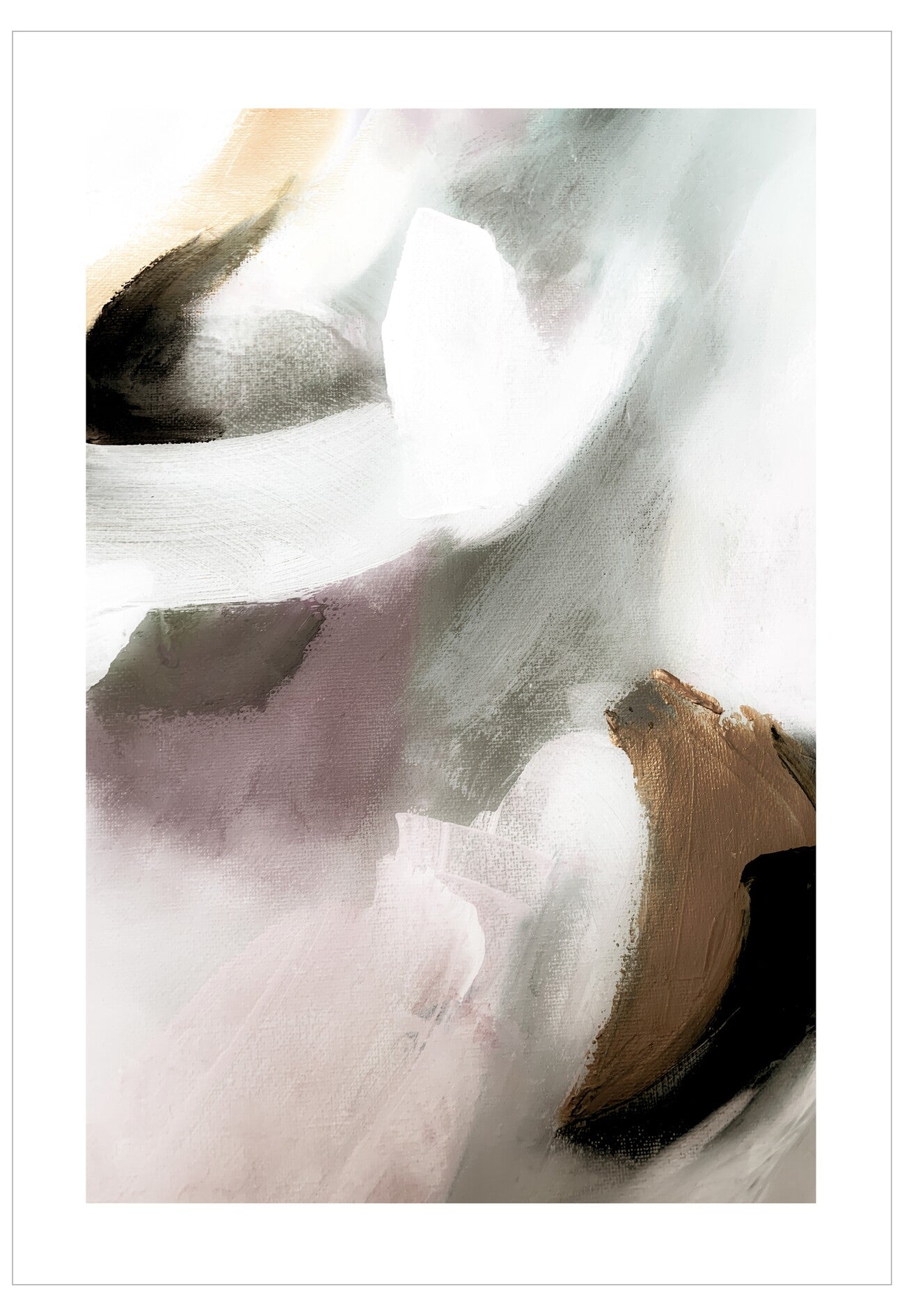 Abstract art with soft, blended colors on a white background