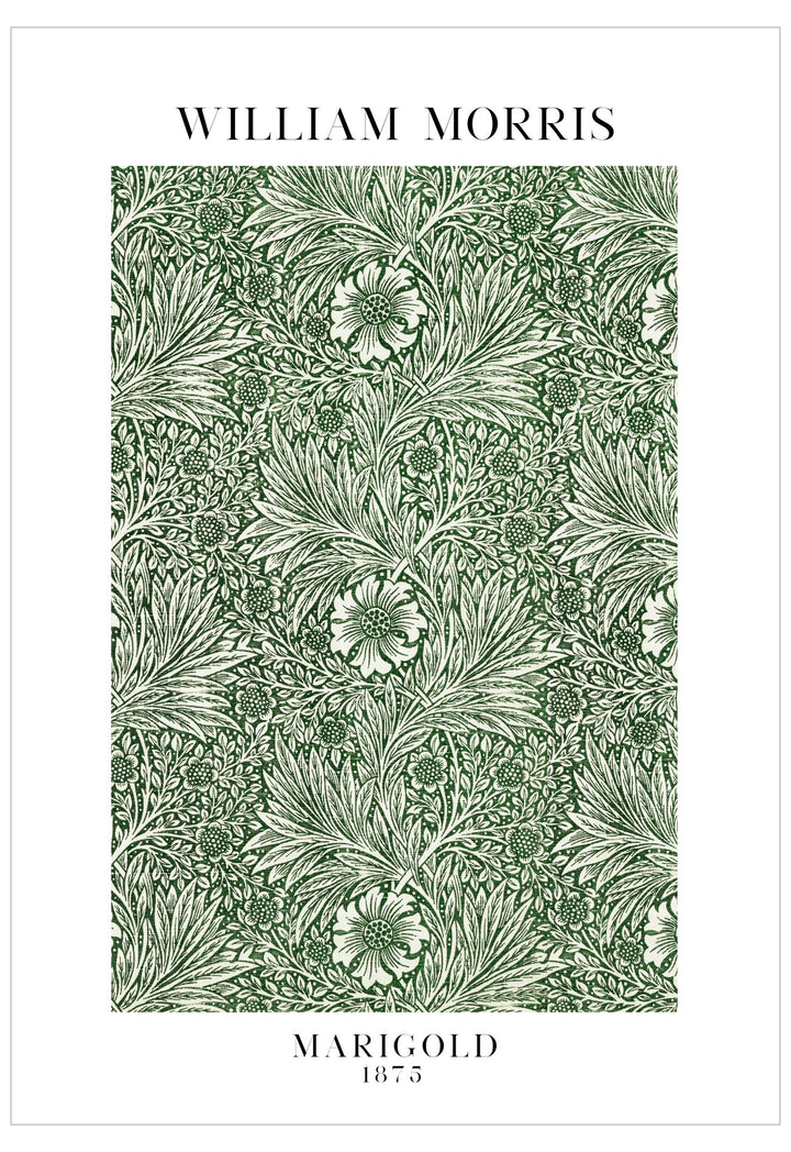 Floral pattern with 'William Morris' branding on a white background