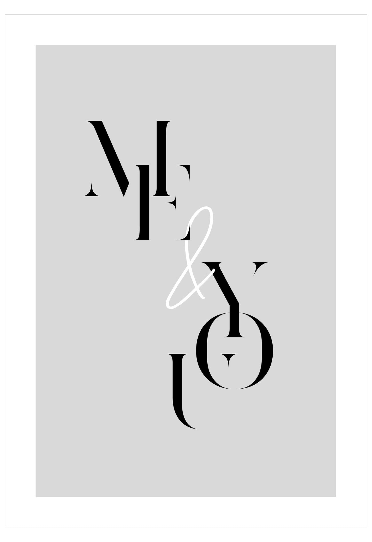 Black and white logo on a light gray background