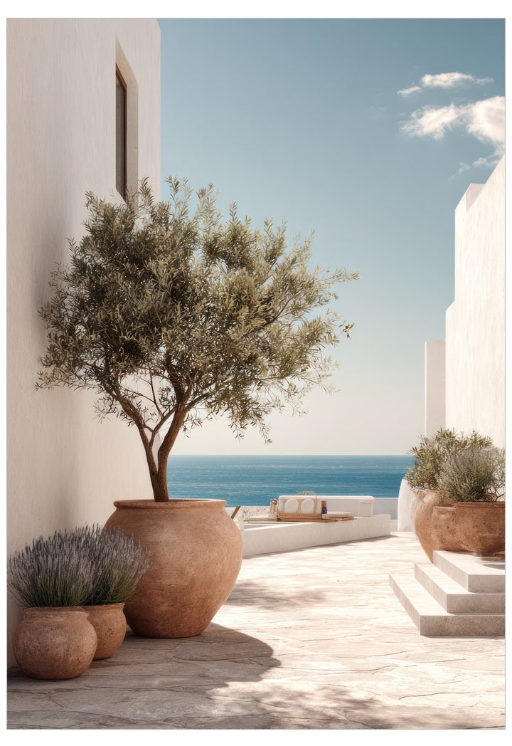 Poster of a mediterranean balcony scene