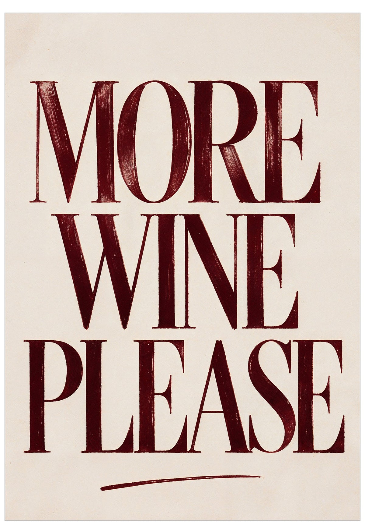 deep red typography kitchen print