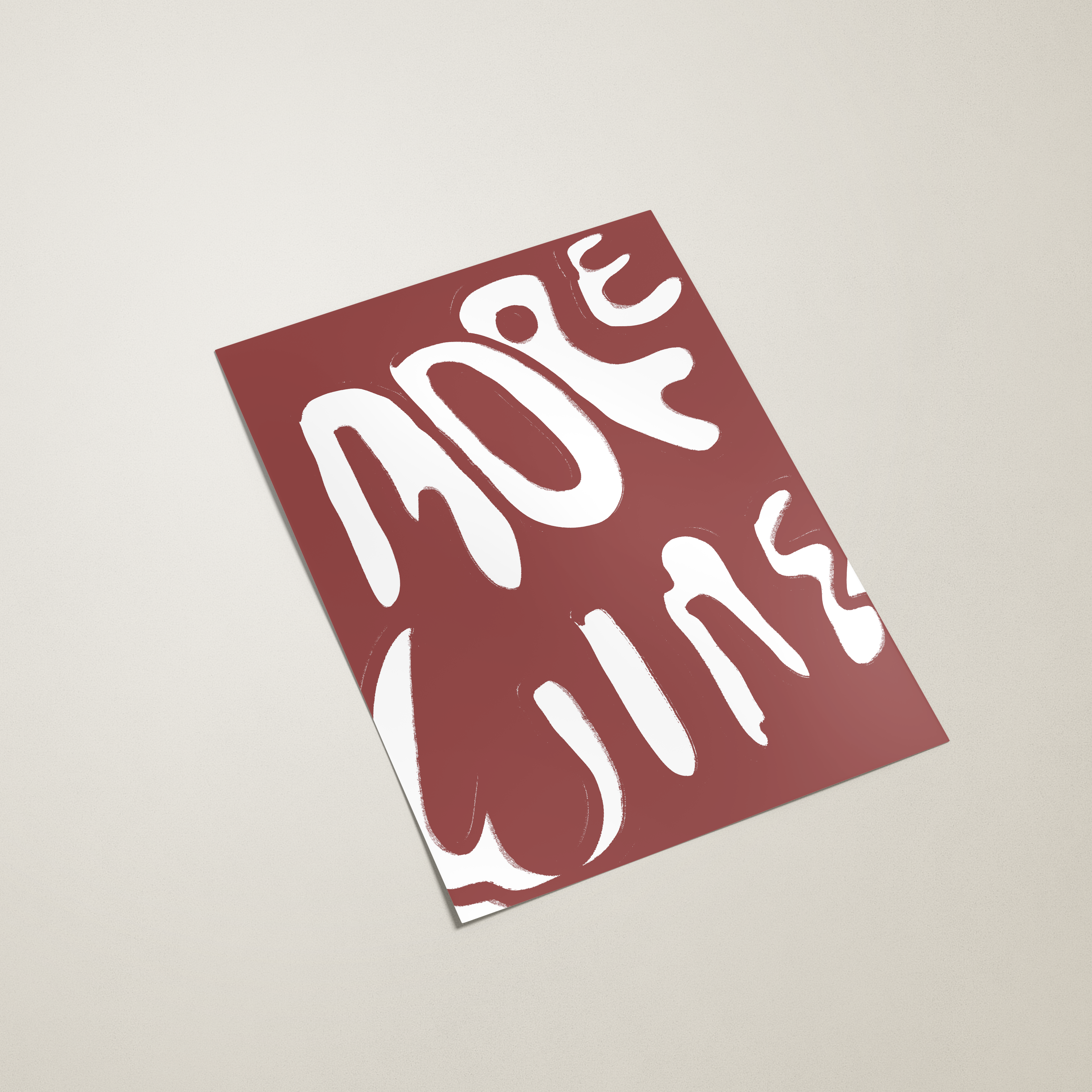Red book with white text on a beige background