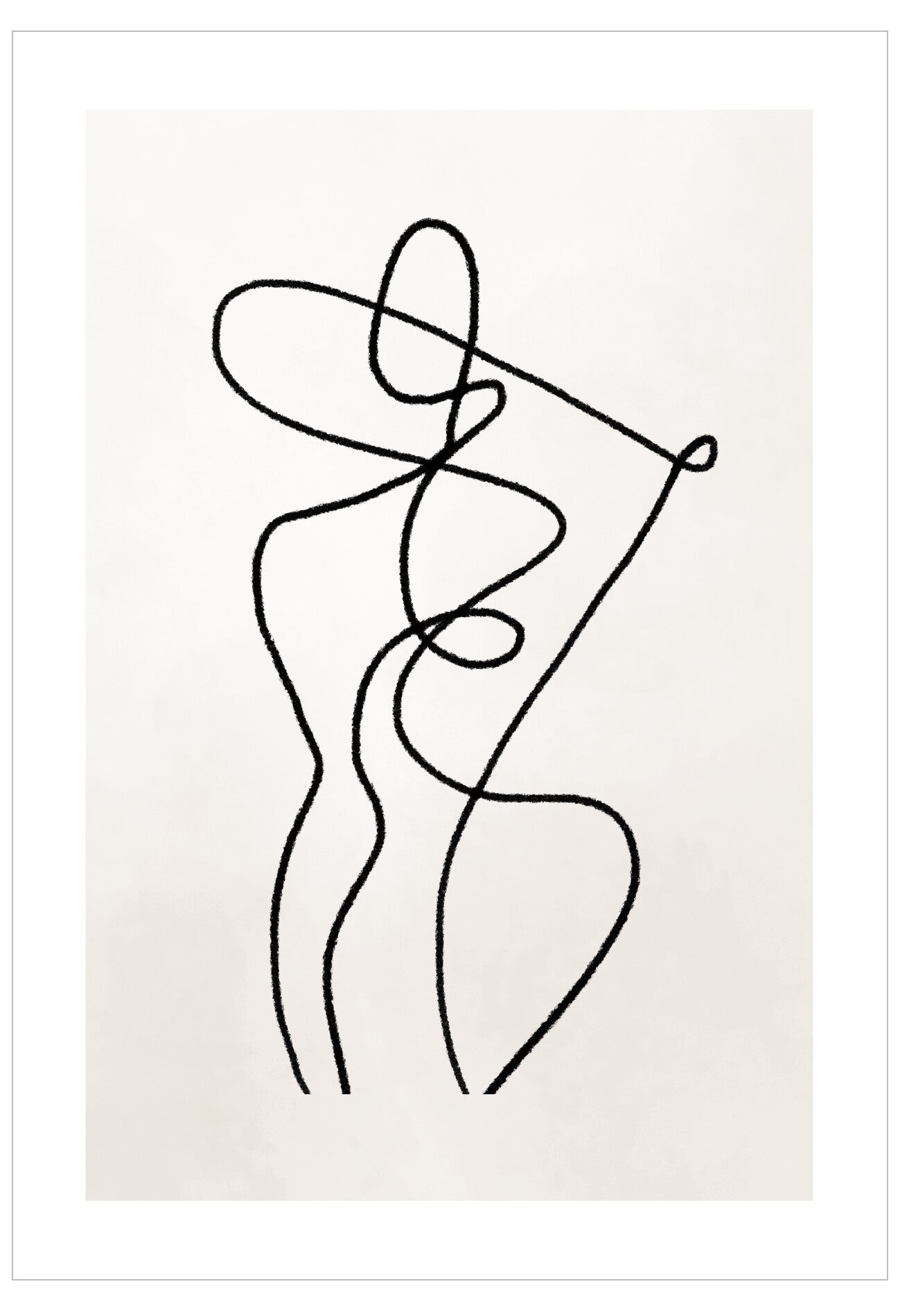 Abstract line art of a nude figure on a white background