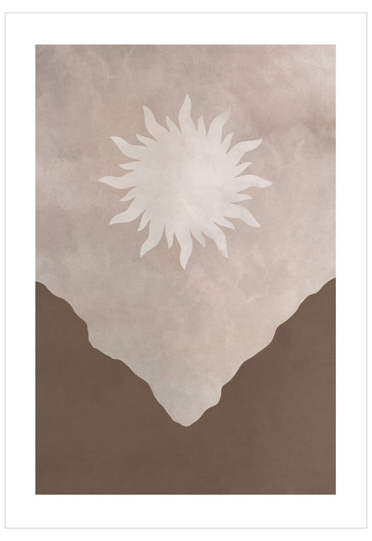 Abstract design with a white flower-like shape on a gradient background