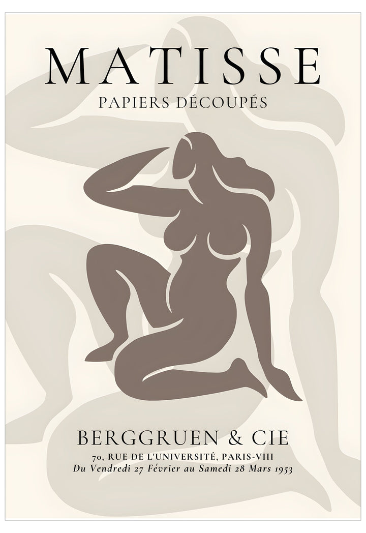 Poster of a stylized figure with 'Matisse' text and Berggruen & Cie branding.