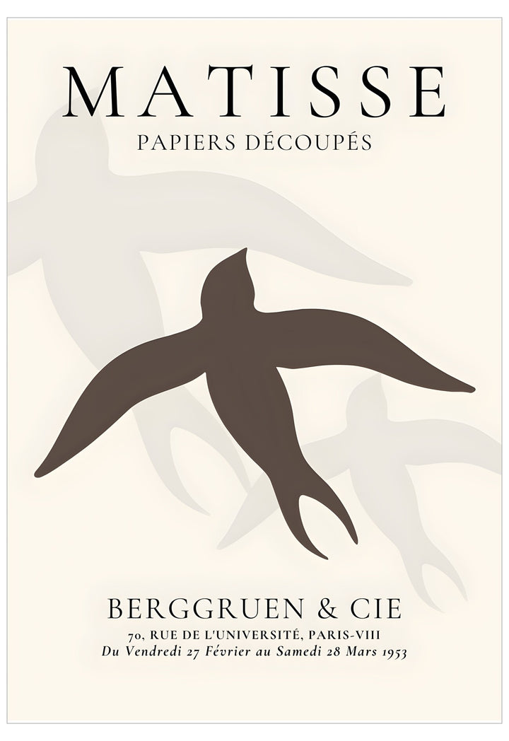 Poster with 'Matisse' text and abstract design on a light background